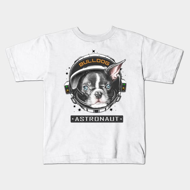 French Bulldog Astronaut Kids T-Shirt by Cataraga